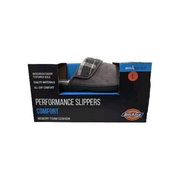 Dickies Comfort‎ Performance Slippers Men's Size L 9.5-10.5 Gray - Picture 1 of 4